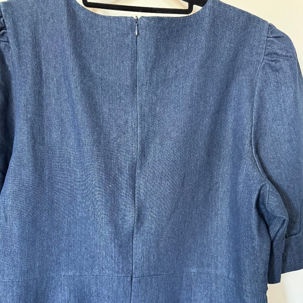 Vintage NaNa Brushed Denim Dress with Floral Embroidery - Picture 4 of 4